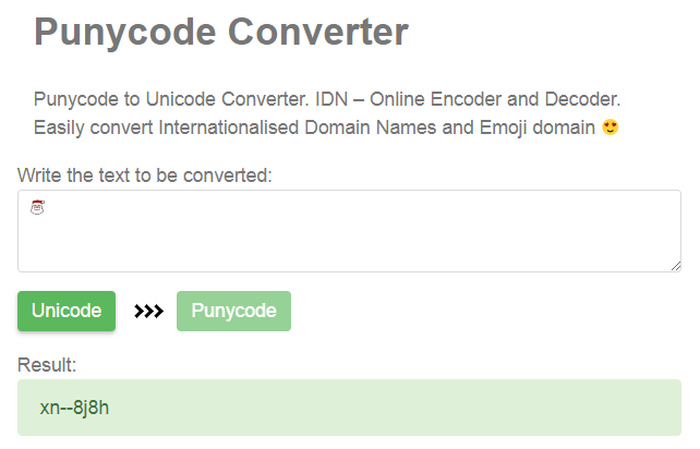 Convertir un emoji a punycode